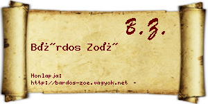 Bárdos Zoé névjegykártya